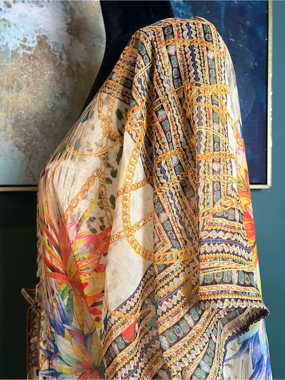 Boho Floral Leopard Printed Cover Up - Picture 4 of 8